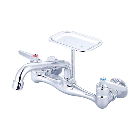 Central Brass Two Handle Wallmount Kitchen Faucet, NPT, Wallmount, Polished Chrome 0048-SLE0